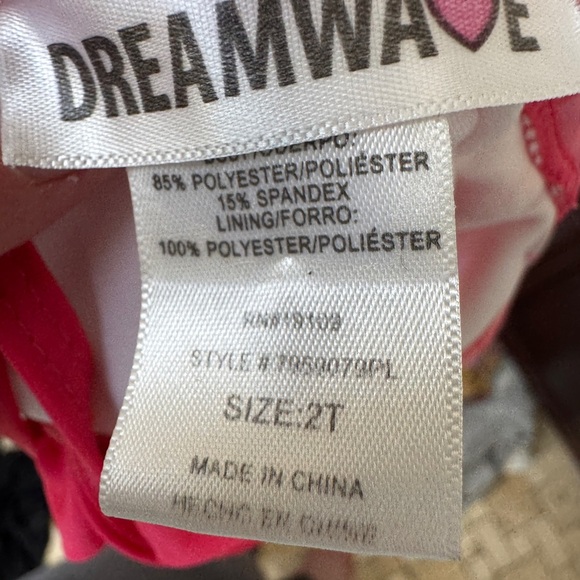Dreamwave 2T Girls Pink and White Mermaid Scallop Bikini Top - Picture 5 of 5